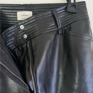 Aritzia Wilfred Black Faux Leather Pants Size 4